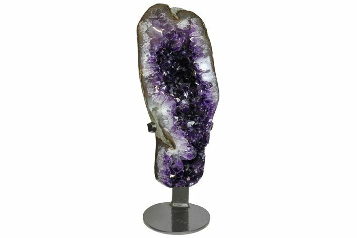 Amethyst Geode Section With Metal Stand - Uruguay #152190